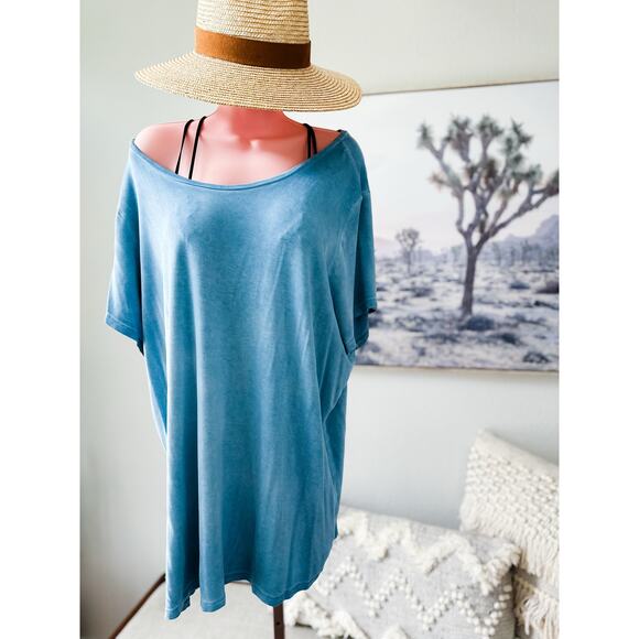 Torrid Slow Mornings + Ocean Daydreams slouchy soft ultra drapey tunic tee - Picture 1 of 3